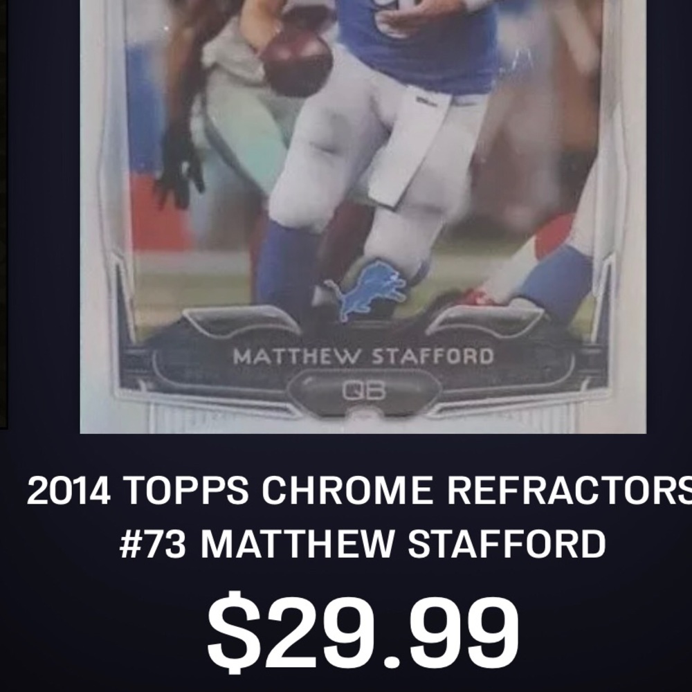MATTHEW STAFFORD 2014 TOPPS CHROME REFRACTOR  SSP super short print! Rose Prizm!